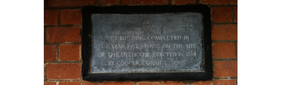 Picture of site of Corah's Factory foundation stone