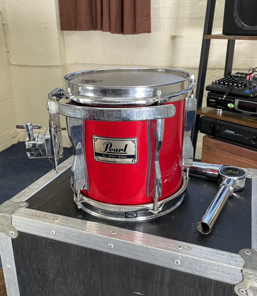 Pearl BLX 8"x8" tom tom in Sequoia Red finish with tom holder.